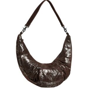 Free People NEW We the Free Sparta Chocolate Brown Metallic Hobo Bag Purse